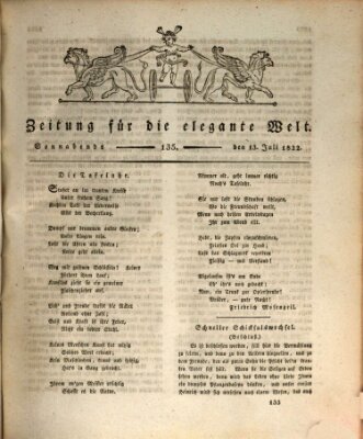 Zeitung für die elegante Welt Samstag 13. Juli 1822