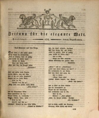 Zeitung für die elegante Welt Freitag 9. August 1822