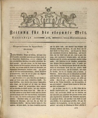 Zeitung für die elegante Welt Donnerstag 12. September 1822