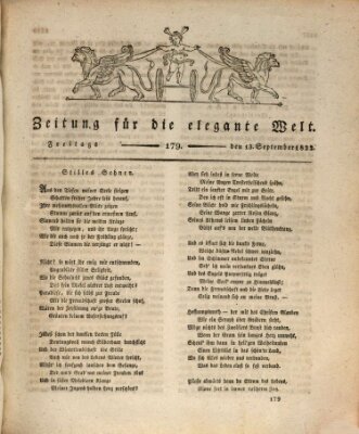 Zeitung für die elegante Welt Freitag 13. September 1822