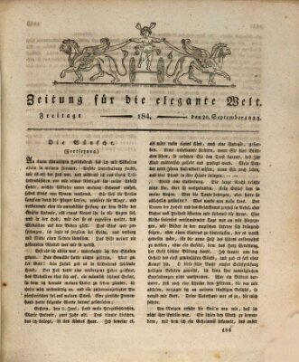 Zeitung für die elegante Welt Freitag 20. September 1822