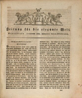 Zeitung für die elegante Welt Samstag 12. Oktober 1822