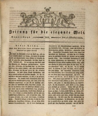 Zeitung für die elegante Welt Donnerstag 17. Oktober 1822