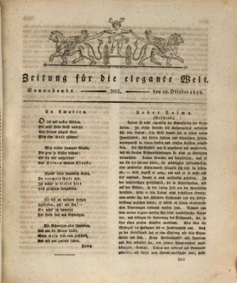 Zeitung für die elegante Welt Samstag 19. Oktober 1822