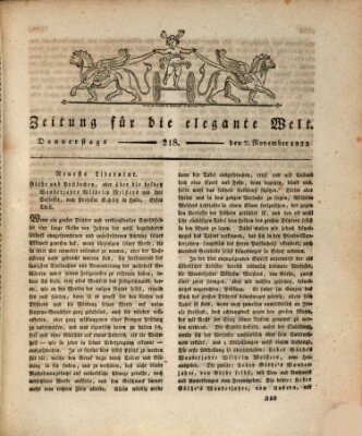 Zeitung für die elegante Welt Donnerstag 7. November 1822