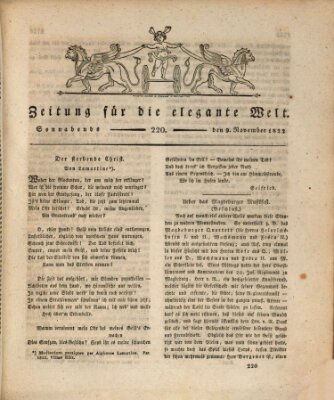 Zeitung für die elegante Welt Samstag 9. November 1822