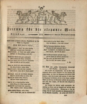 Zeitung für die elegante Welt Dienstag 12. November 1822