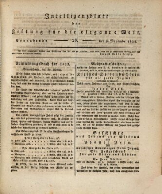 Zeitung für die elegante Welt Samstag 16. November 1822