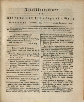 Zeitung für die elegante Welt Samstag 23. November 1822