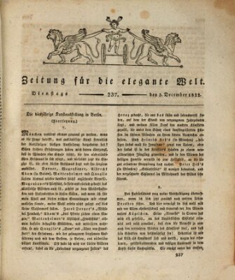 Zeitung für die elegante Welt Dienstag 3. Dezember 1822