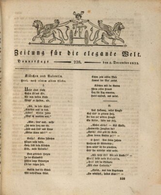 Zeitung für die elegante Welt Donnerstag 5. Dezember 1822