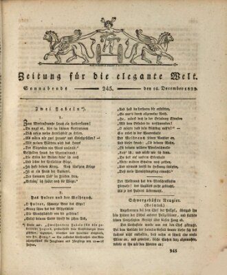 Zeitung für die elegante Welt Samstag 14. Dezember 1822