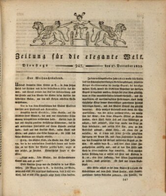 Zeitung für die elegante Welt Dienstag 17. Dezember 1822