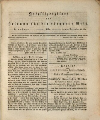 Zeitung für die elegante Welt Dienstag 24. Dezember 1822