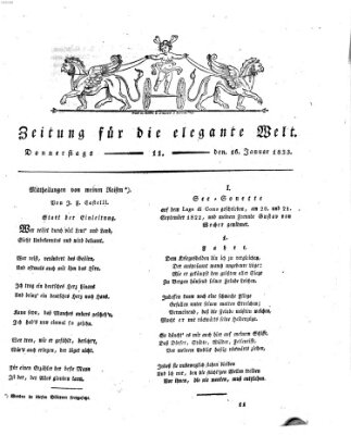 Zeitung für die elegante Welt Donnerstag 16. Januar 1823