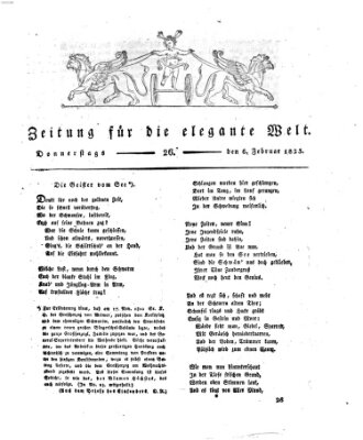 Zeitung für die elegante Welt Donnerstag 6. Februar 1823