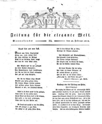 Zeitung für die elegante Welt Samstag 15. Februar 1823