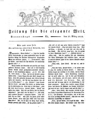 Zeitung für die elegante Welt Donnerstag 27. März 1823