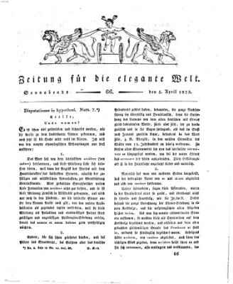 Zeitung für die elegante Welt Samstag 5. April 1823