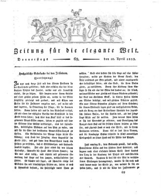 Zeitung für die elegante Welt Donnerstag 10. April 1823