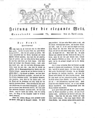 Zeitung für die elegante Welt Samstag 12. April 1823