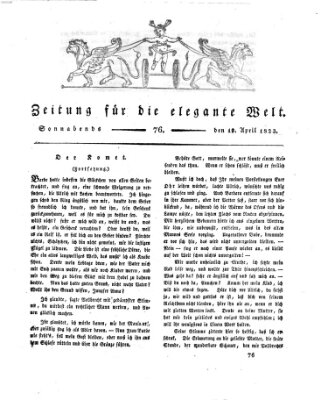 Zeitung für die elegante Welt Samstag 19. April 1823