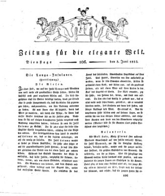 Zeitung für die elegante Welt Dienstag 3. Juni 1823