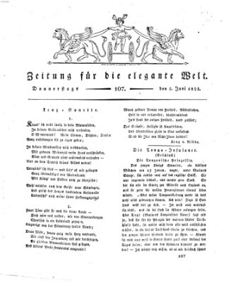 Zeitung für die elegante Welt Donnerstag 5. Juni 1823