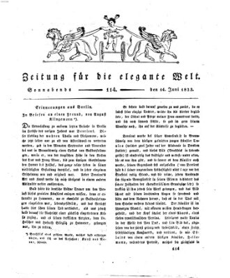 Zeitung für die elegante Welt Samstag 14. Juni 1823