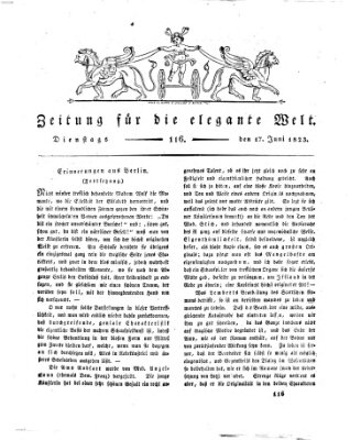 Zeitung für die elegante Welt Dienstag 17. Juni 1823