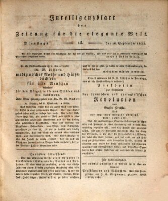 Zeitung für die elegante Welt Dienstag 16. September 1823