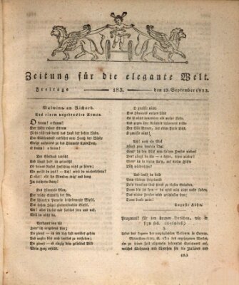 Zeitung für die elegante Welt Freitag 19. September 1823