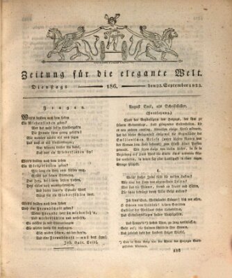 Zeitung für die elegante Welt Dienstag 23. September 1823