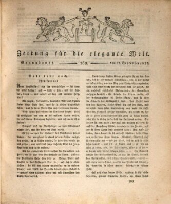 Zeitung für die elegante Welt Samstag 27. September 1823