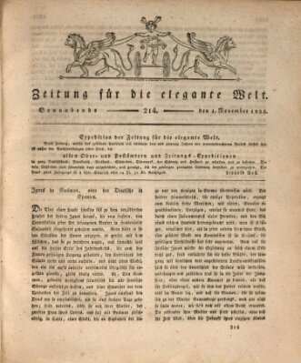 Zeitung für die elegante Welt Samstag 1. November 1823