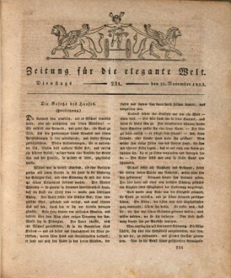 Zeitung für die elegante Welt Dienstag 25. November 1823