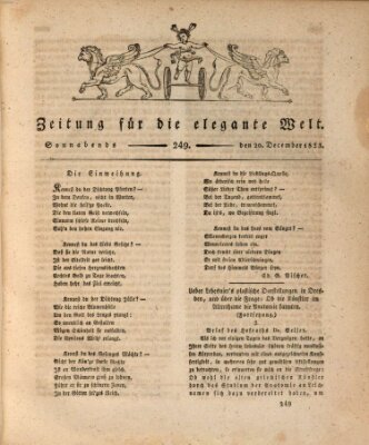 Zeitung für die elegante Welt Samstag 20. Dezember 1823