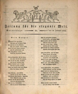 Zeitung für die elegante Welt Donnerstag 29. Januar 1824