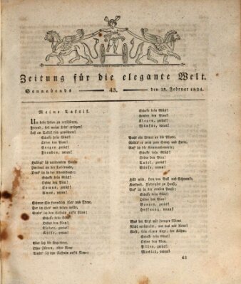 Zeitung für die elegante Welt Samstag 28. Februar 1824