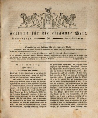 Zeitung für die elegante Welt Donnerstag 1. April 1824