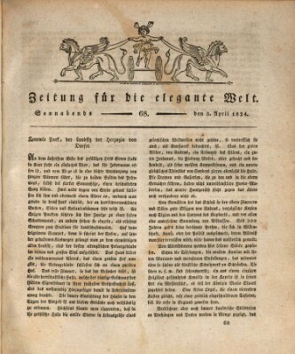 Zeitung für die elegante Welt Samstag 3. April 1824