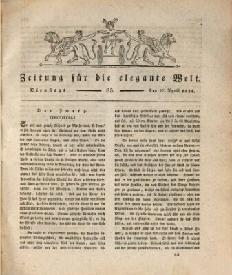 Zeitung für die elegante Welt Dienstag 27. April 1824