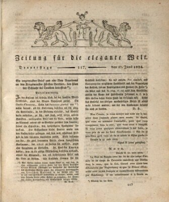 Zeitung für die elegante Welt Donnerstag 17. Juni 1824