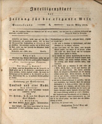 Zeitung für die elegante Welt Samstag 27. März 1824