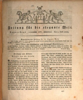 Zeitung für die elegante Welt Donnerstag 1. Juli 1824