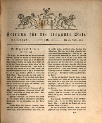 Zeitung für die elegante Welt Dienstag 13. Juli 1824