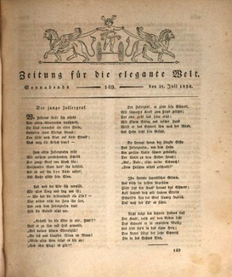 Zeitung für die elegante Welt Samstag 31. Juli 1824