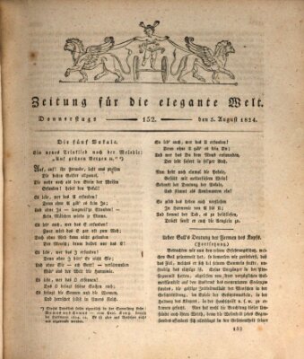 Zeitung für die elegante Welt Donnerstag 5. August 1824