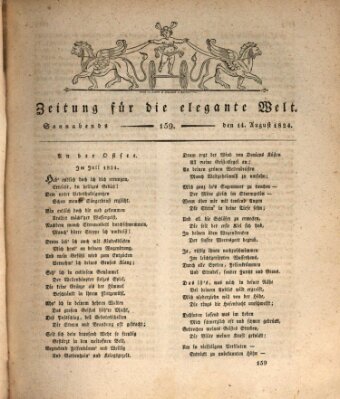 Zeitung für die elegante Welt Samstag 14. August 1824