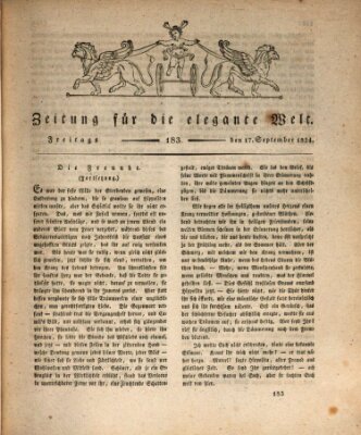 Zeitung für die elegante Welt Freitag 17. September 1824